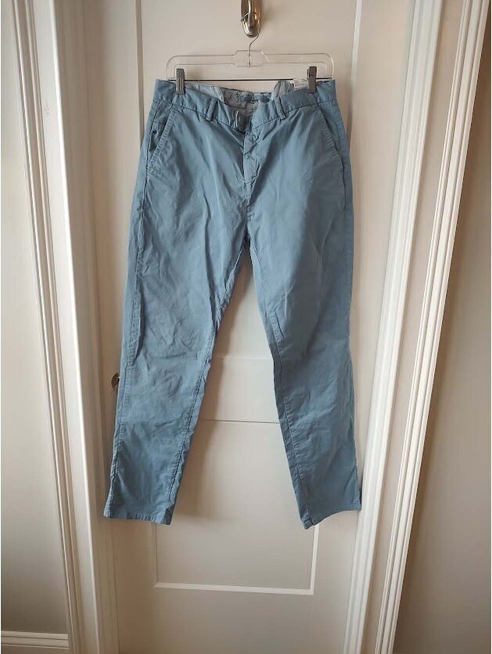 Brooksfield Men's Light Blue Cotton Blend Chino Pants Size 44